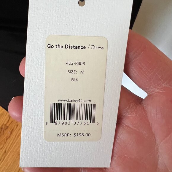 Bailey 44 Go The Distance Black Ruched Bodycon Dress M NWT LBD Tummy Smoothing - Picture 7 of 8